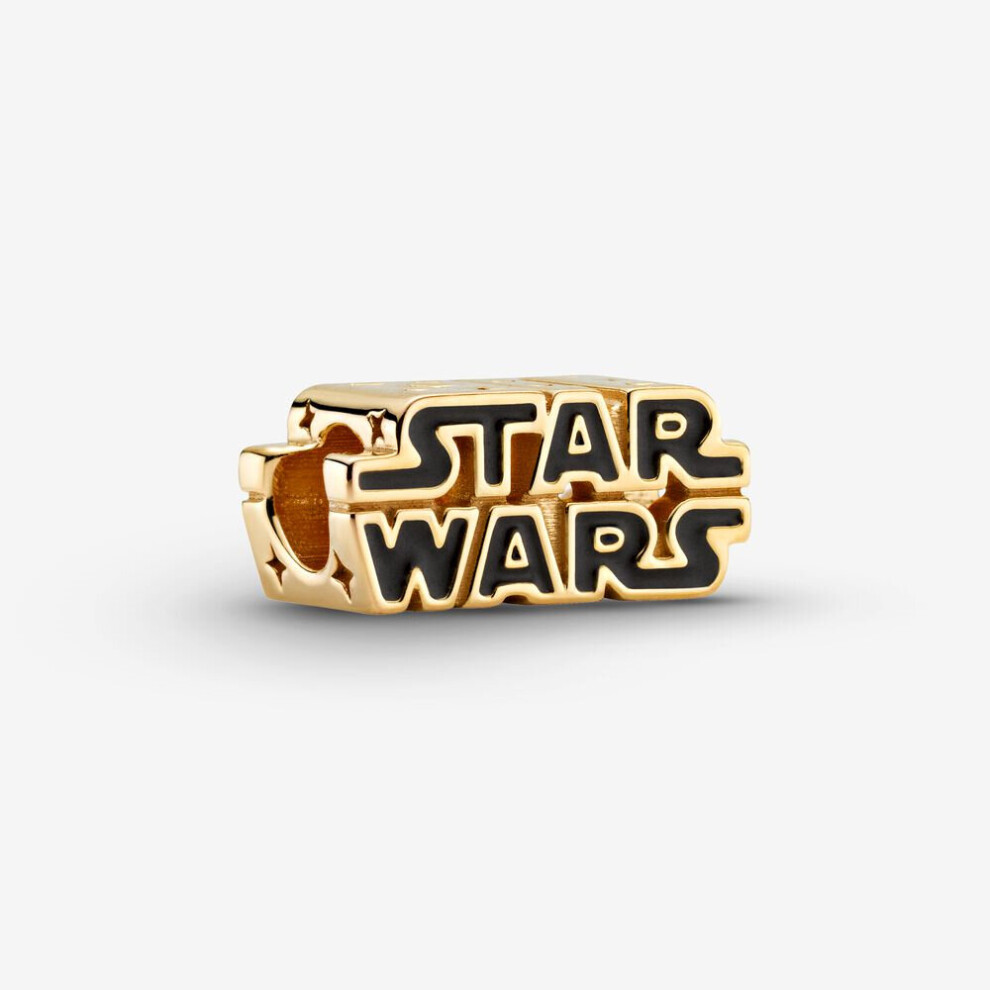 (Gold 3D Star Wars Logo ) Pandora Star Wars S925 Dangle Charms With Pouch