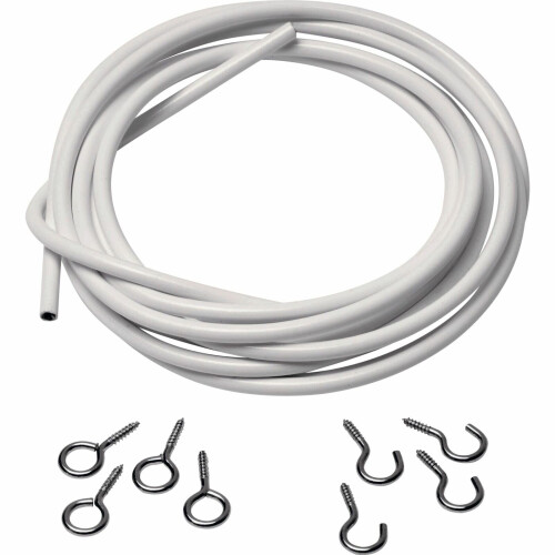 Home 5m Net Curtain and Voile Wire - White 2