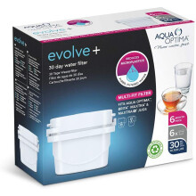 Aqua Optima 6 pack EPS612 Evolve+ 30 Day Water Filter Cartridge, (up to 6 months supply)