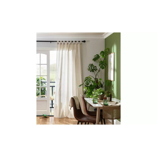 Habitat Button Voile Unlined Tab Top Curtain - Natural 2