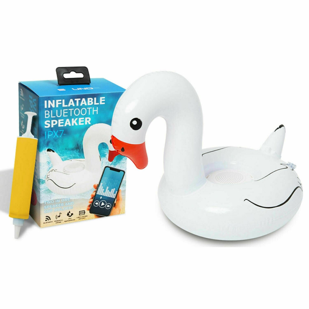 Soundz Waterproof Inflatable Flamingo Bluetooth Speaker - White