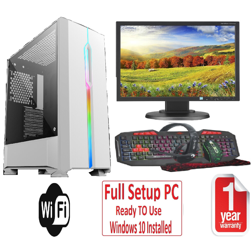 Fast Gaming Pc Bundle Intel Quadcore I5 8Gb Ram 1Tb Windows 10 2Gb Gt1030 Solar White 5060903958315