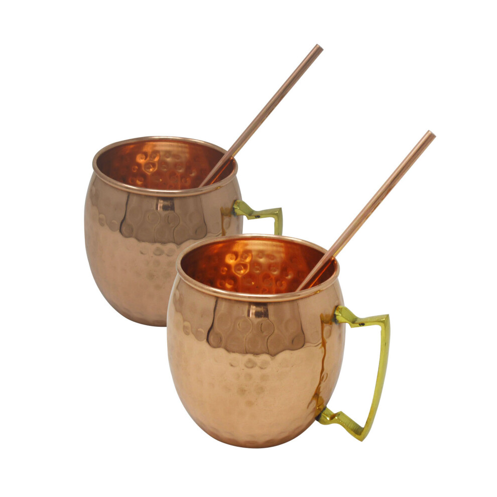 Hand Hammered Ayurvedic Copper Mug Pair VG-MUG-53