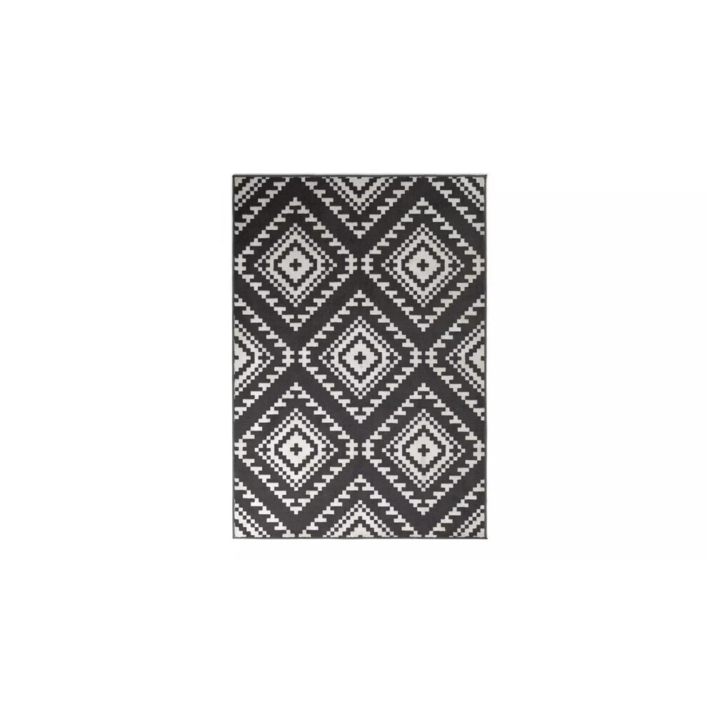 Habitat Global Geo Cut Pile Rug - 120x170cm - Grey