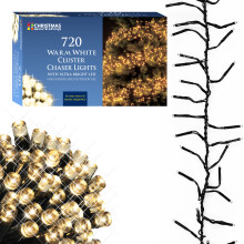 The Christmas Workshop 71760 720 Warm White LED Chaser Cluster Christmas Lights