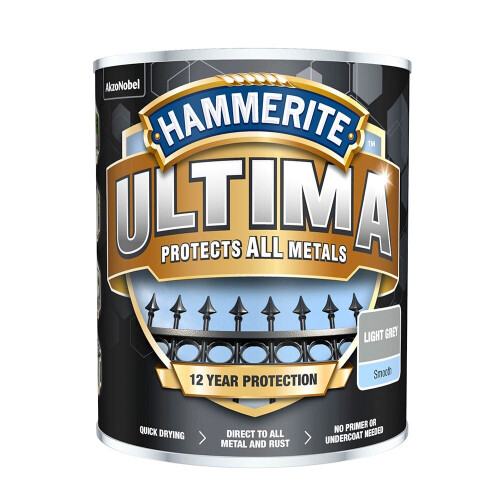 Hammerite Hammerite Ultima Smooth Metal Paint Light Grey 750ml