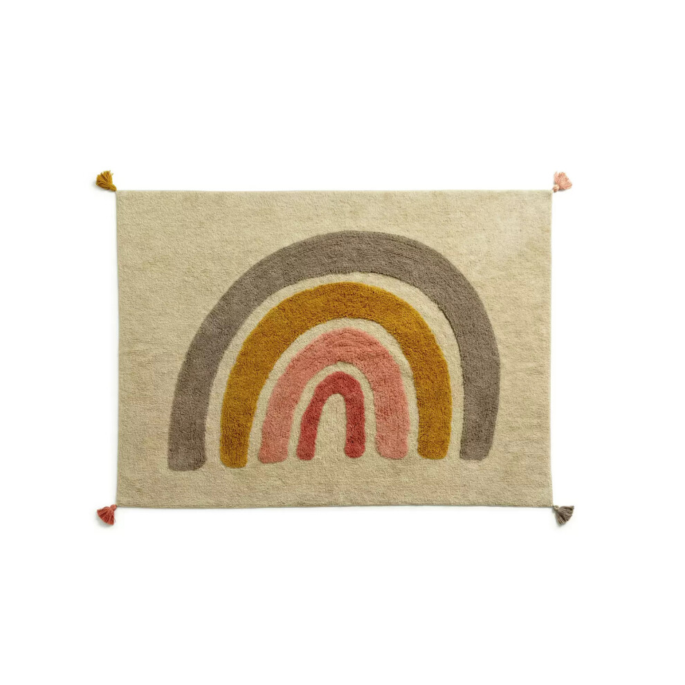 Habitat Rainbow Tufted Flatweave Cotton Rug -120x170cm Multi