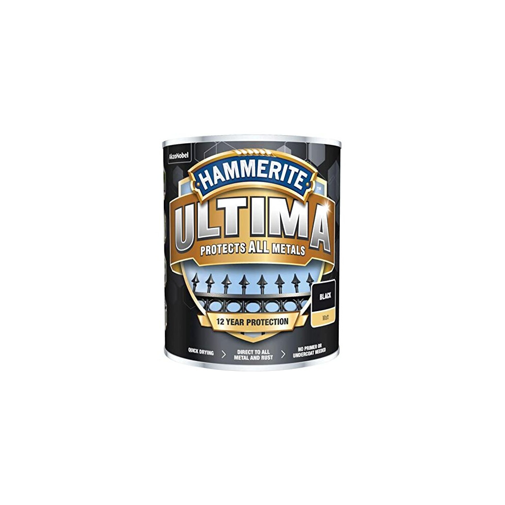 Hammerite Ultima Metal Paint Matt Black 750ml