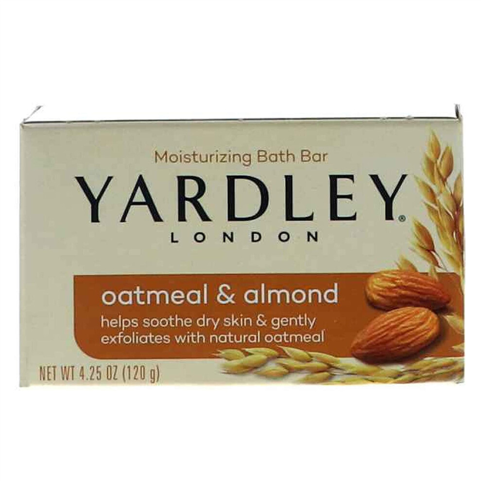 Yardley Naturally Moisturizing Bath Bar 4.25 oz ea, Oatmeal & Almond