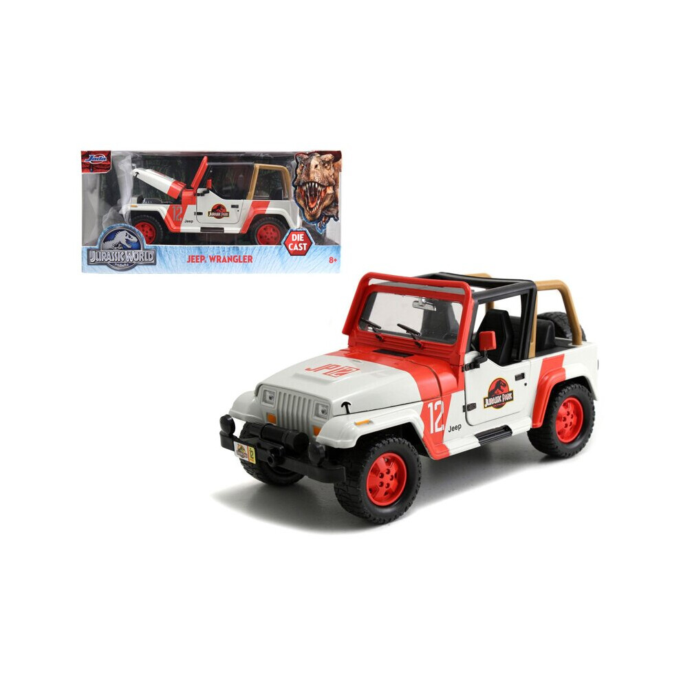 Jada 1992 Jeep Wrangler Jurassic World Movie 1/24 Diecast Model Car By