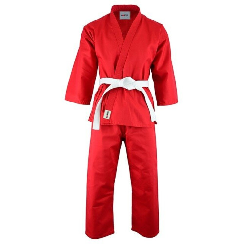 (0/130, Red) Karate Suit Uniform Gi Martial Arts Judo suits