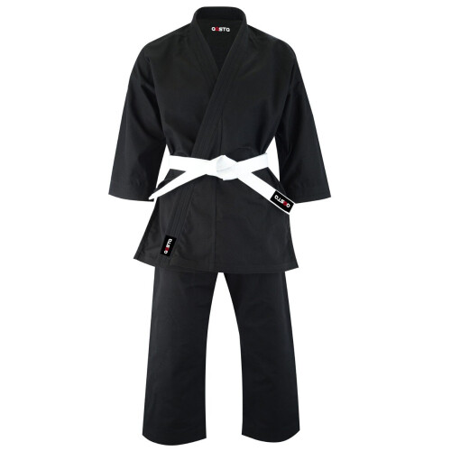 (2/150, Black) Karate Suit Uniform Gi Martial Arts Judo suits