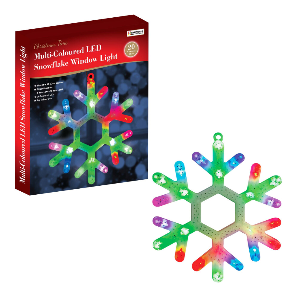 The Christmas Workshop 81770 Multi Coloured LED Window Light Snowflake