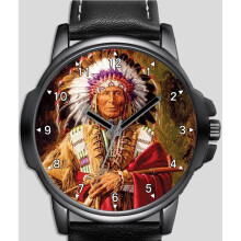 Red Indian Elder Art Stylish Rare Quality Wrist Watch