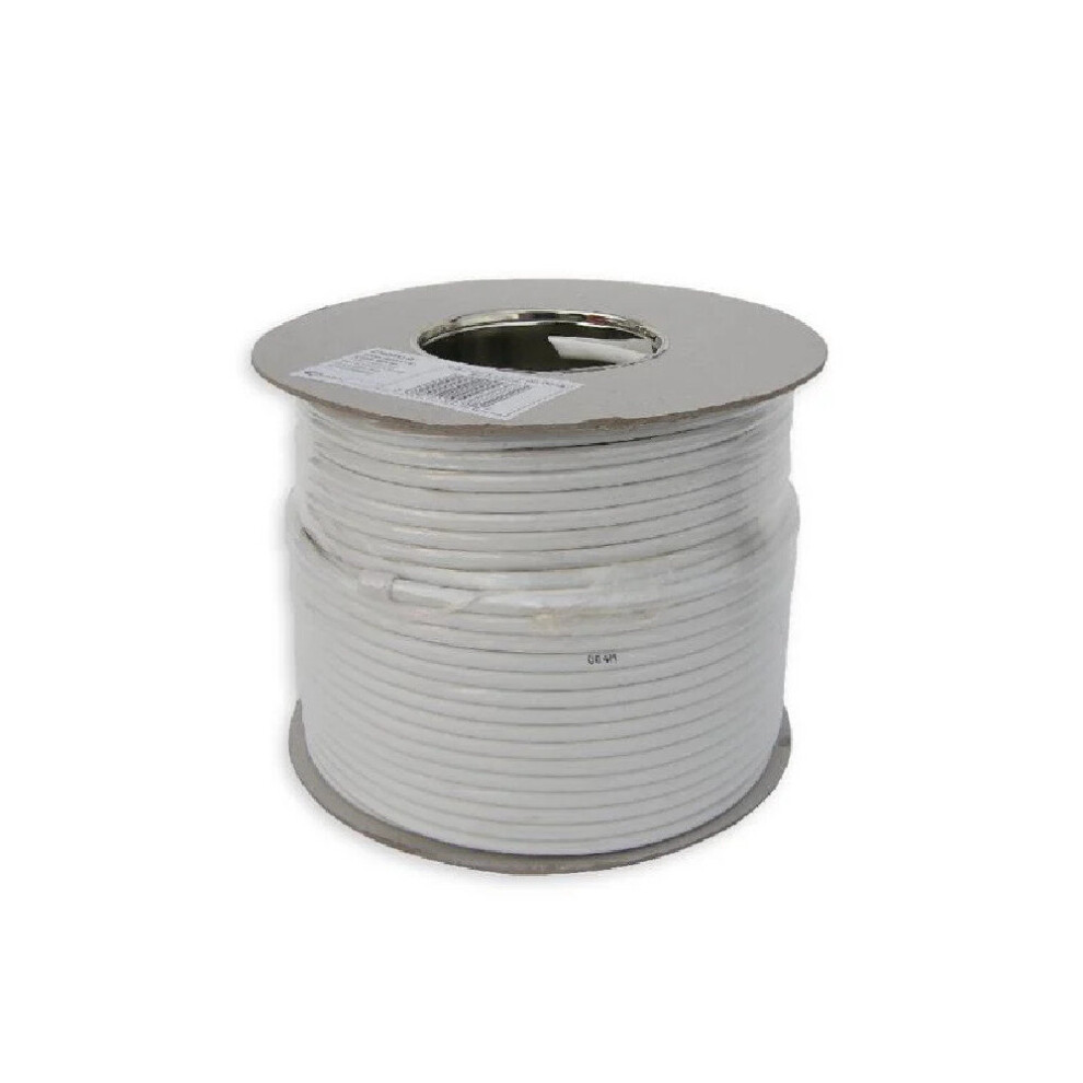 100M High-Grade Rg6 Coax Cable Drum For Freesat Satellite Sky Tv Aerial White 3713794172880