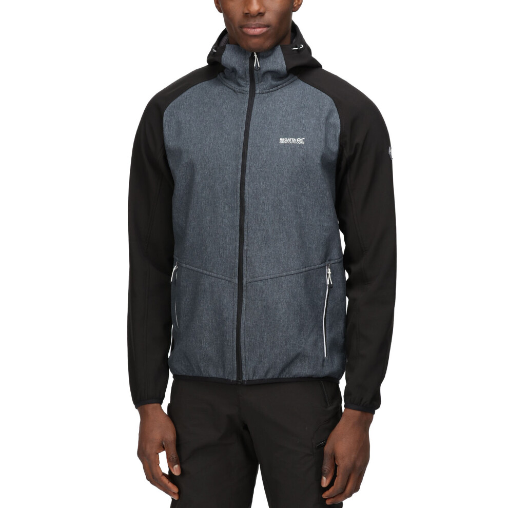 Regatta (L, Ash Marl) Mens Arec Iii Outdoor Hooded Walking Softshell Jacket Coat - Ash Marl