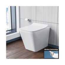 Elora Back To Wall Rimless WC Toilet Pan & Soft Close Seat + Cistern