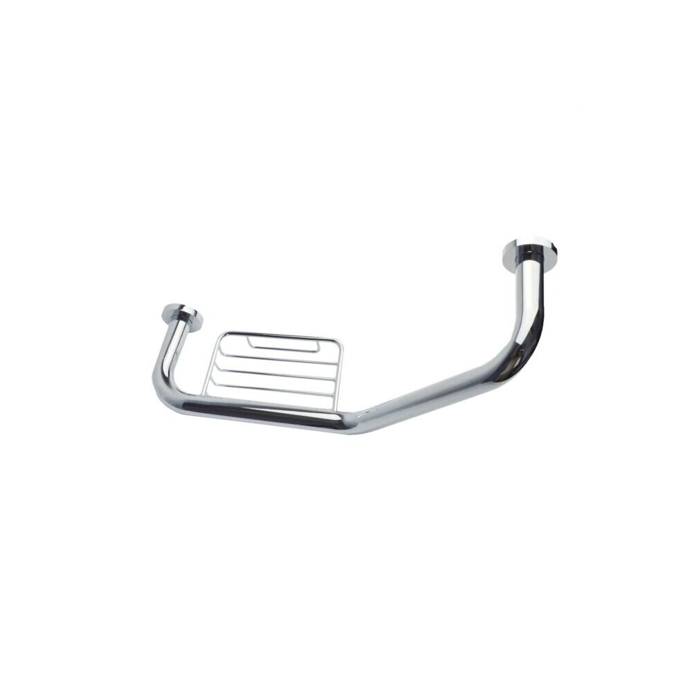 Nes Home Bathroom Angled Grab Bar With Soap Dish - 470Mm