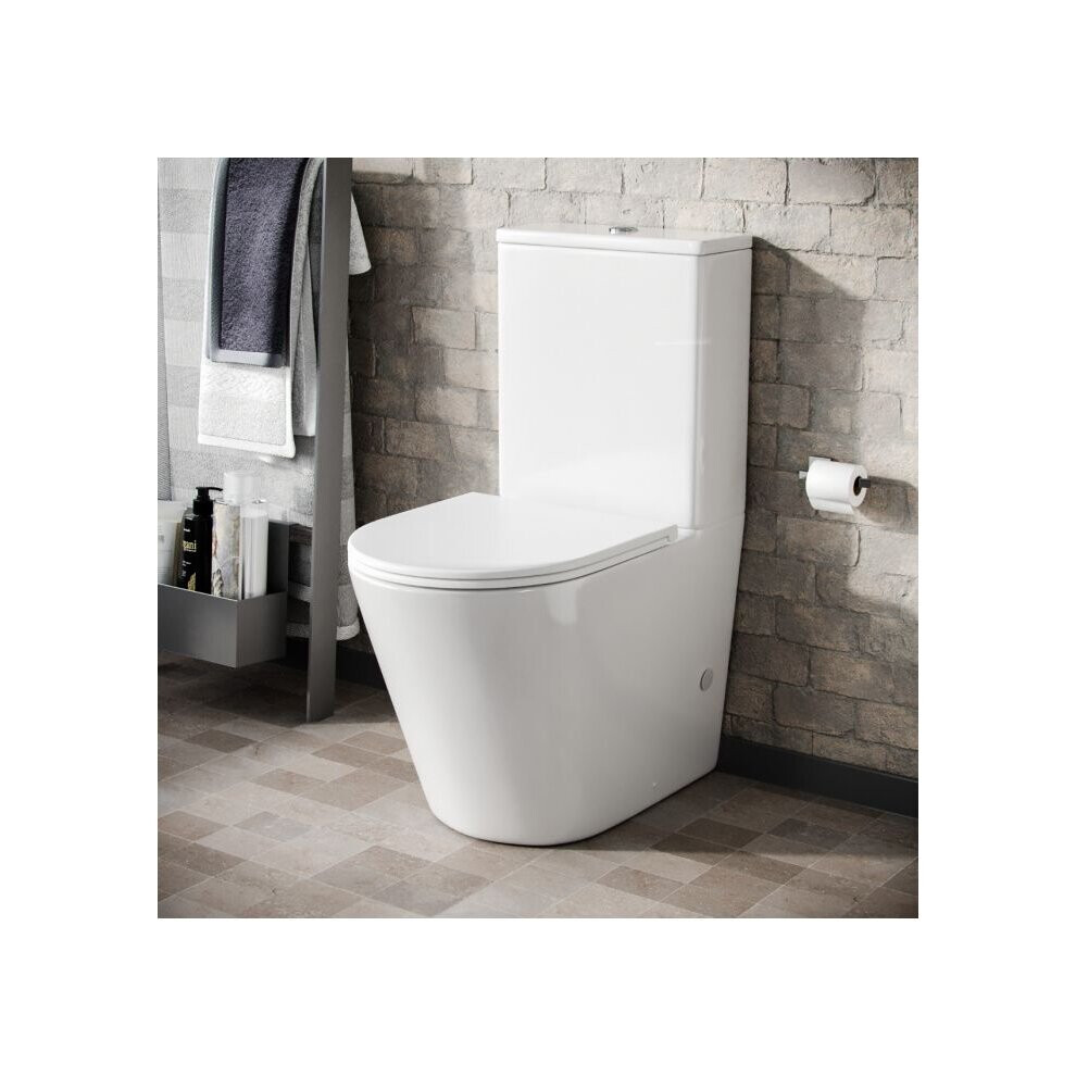 Bella Round Close Coupled Cistern, Toilet Pan and Seat