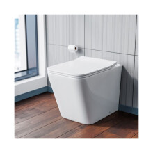 Rimless Back To Wall Toilet Pan with UF Toilet Seat