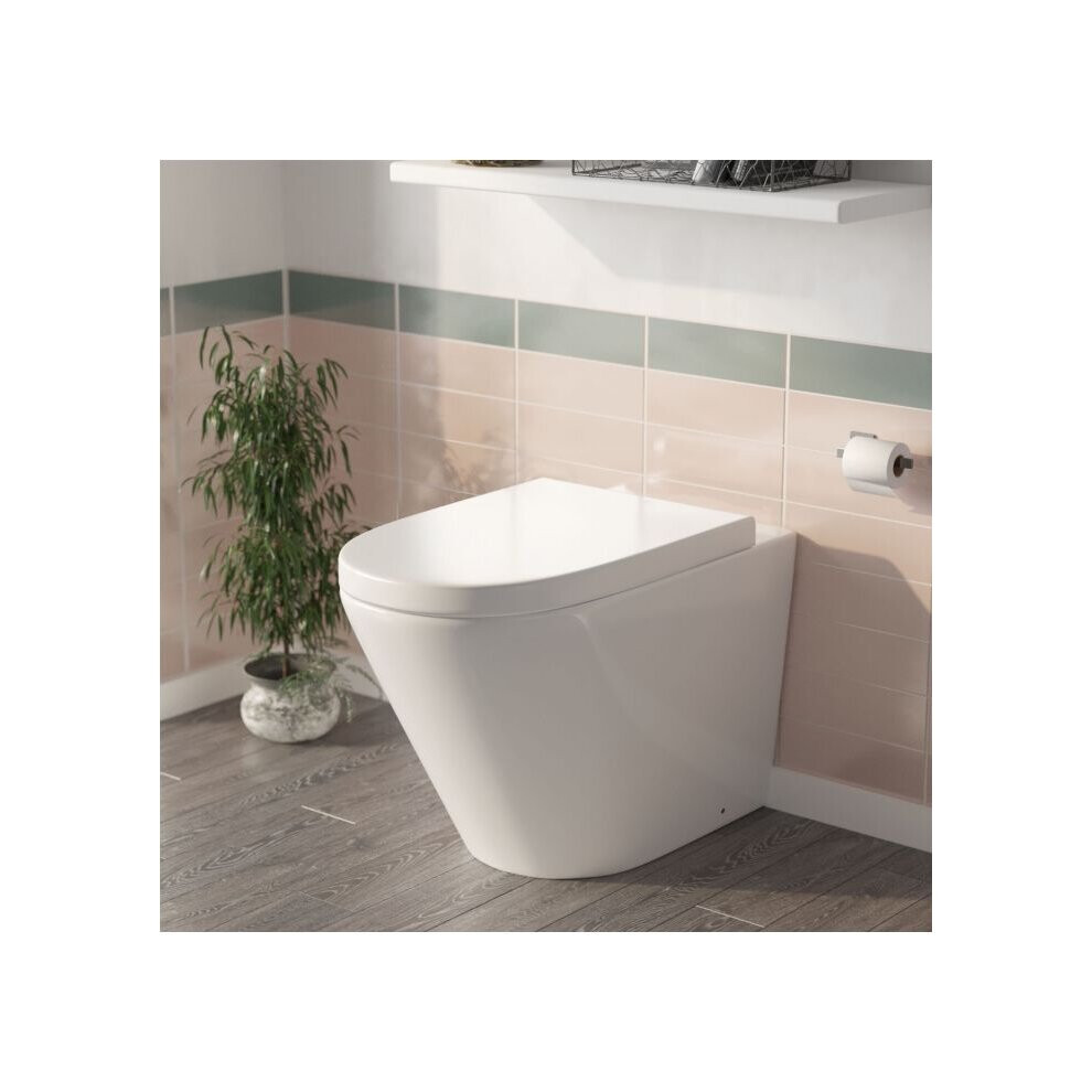 Nox Bathroom Close Coupled WC Toilet Pan Soft Close Slim Seat and Cistern