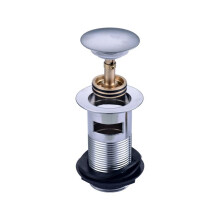 Round Slotted Sprung Pop Up Basin Waste Easy Clean Chrome