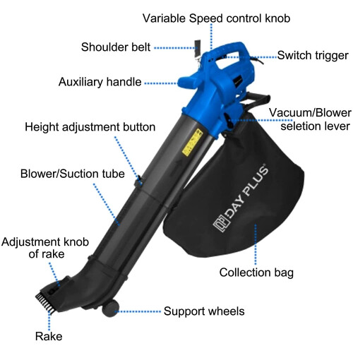 Garden Vacuum Cleaner Shredder Blower Compact Powerful Leaf Blower 2