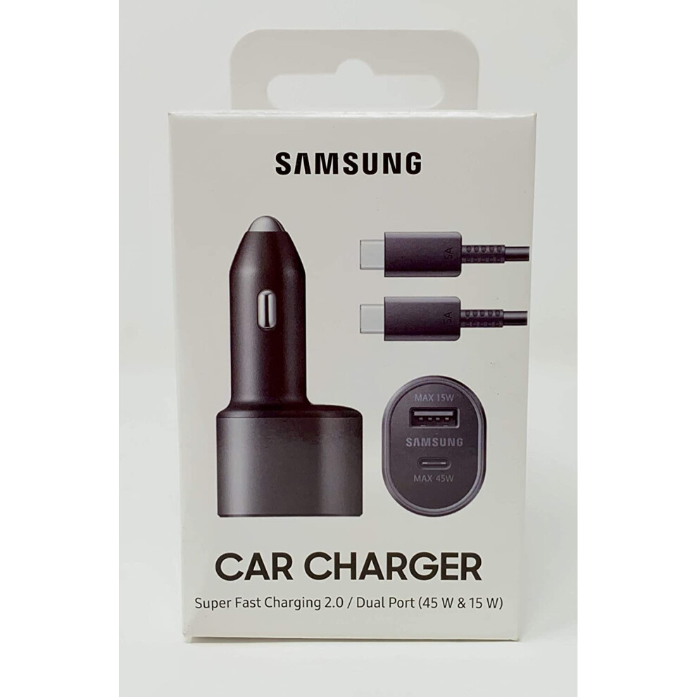 SAMSUNG Super Fast Dual Car Charger (45W+15W) Two Ports EP-L5300XBEGWW Black