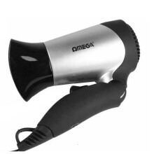 Omega Travel Hair Dryer 1200w 2 Heat/Speed Settings Foldable 20128