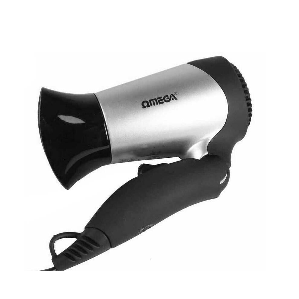 Omega Travel Hair Dryer 1200w 2 Heat/Speed Settings Foldable 20128