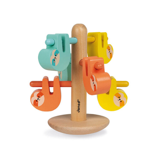 Janod Janod WWF Balancing Colored Sloths Kids Wooden Balancing Learning Game