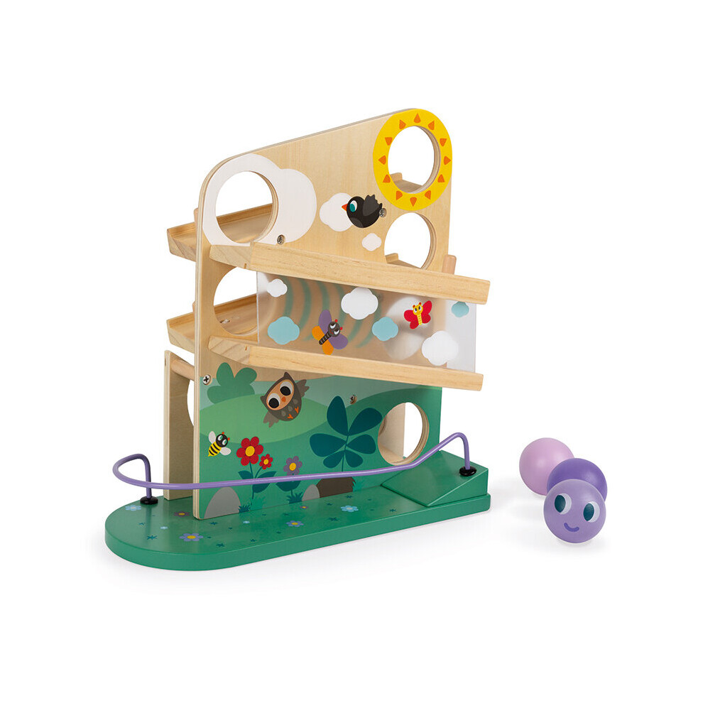 Janod Caterpillar Ball Track Kids Creative Montessori Wooden Toy