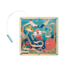 Janod Ocean Magnetic Maze Kids Creative Activity Montessori Wooden Toy - Plush Soft Toy