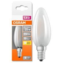 Osram LED Monochrome Filament SES Light Bulb | Candle | E14 | 25W