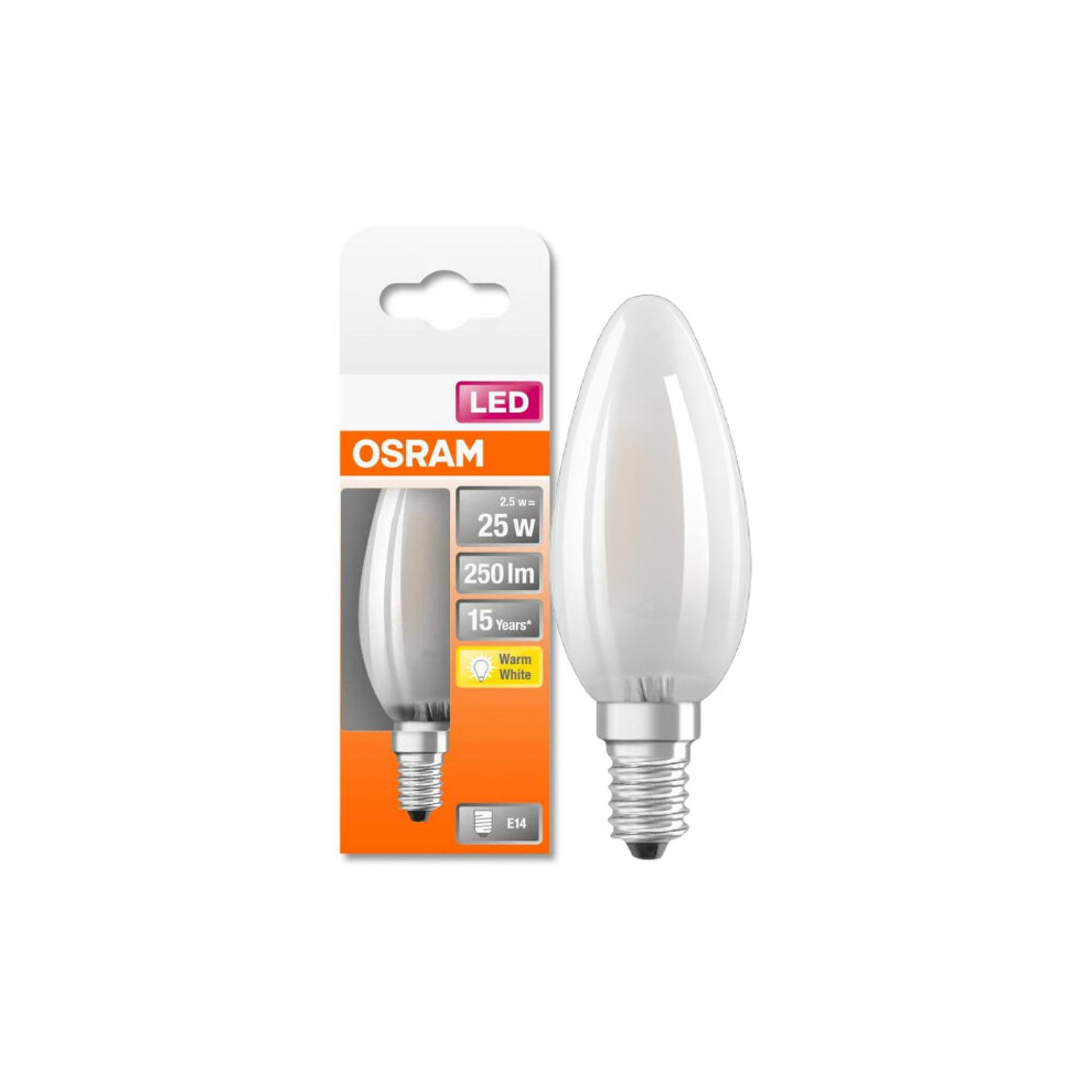 Osram Led Monochrome Filament Ses Bulb | Candle | E14 | 25W Light