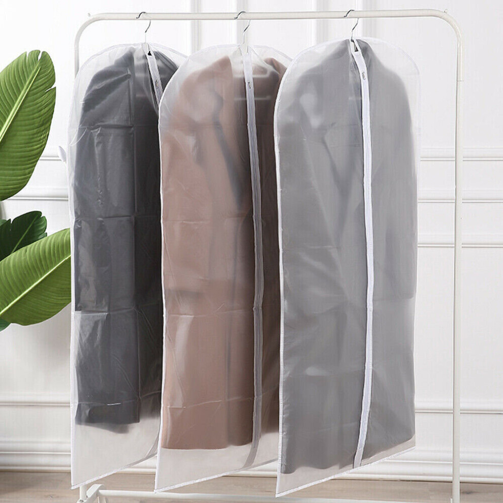 (60 x 140 CM) 2 Pack Clear Polythene Garment Covers Suit Dress Dust Protector Travel Bags