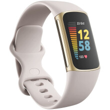 Fitbit Charge 5 Gesundheits- und Fitness-Tracker Smartband Lunar White, GPS, Herzfrequenz, Schlaf-Tracking, AMOLED-Display
