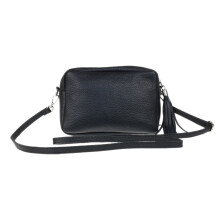 (Black) GirlyHandbags Genuine Leather Camera Crossbody Bag