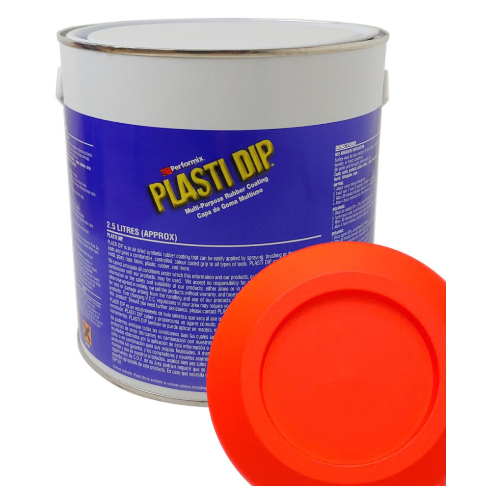 (2.5 litre, Blaze Red) Plasti Dip Blaze - Rubber Paint - Fluorescent / Neon Colours