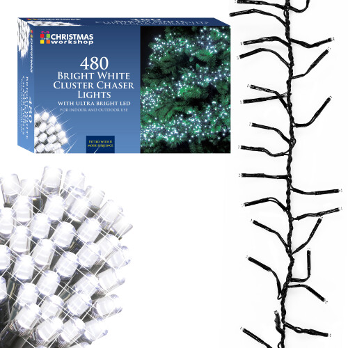 The Christmas Workshop 78280 480 LED Bright White Chaser Cluster Lights