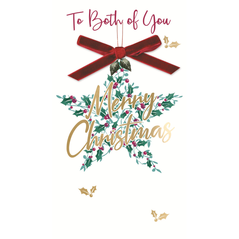 Hand-Finished To Both Of You Merry Christmas Greeting Card Champagne Xmas Cards