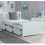 (Single) Mission Pine Wood Storage Bed In White 3