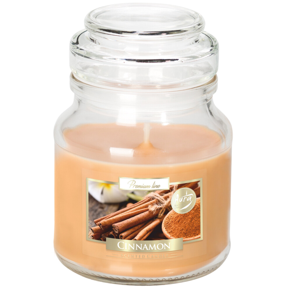 (Cinnamon) 28 Hour Premium Scented Candle Small Glass Jar Aromatic Fragrance Home Gift