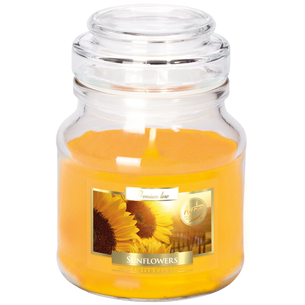 (Sunflower) 28 Hour Premium Scented Candle Small Glass Jar Aromatic Fragrance Home Gift