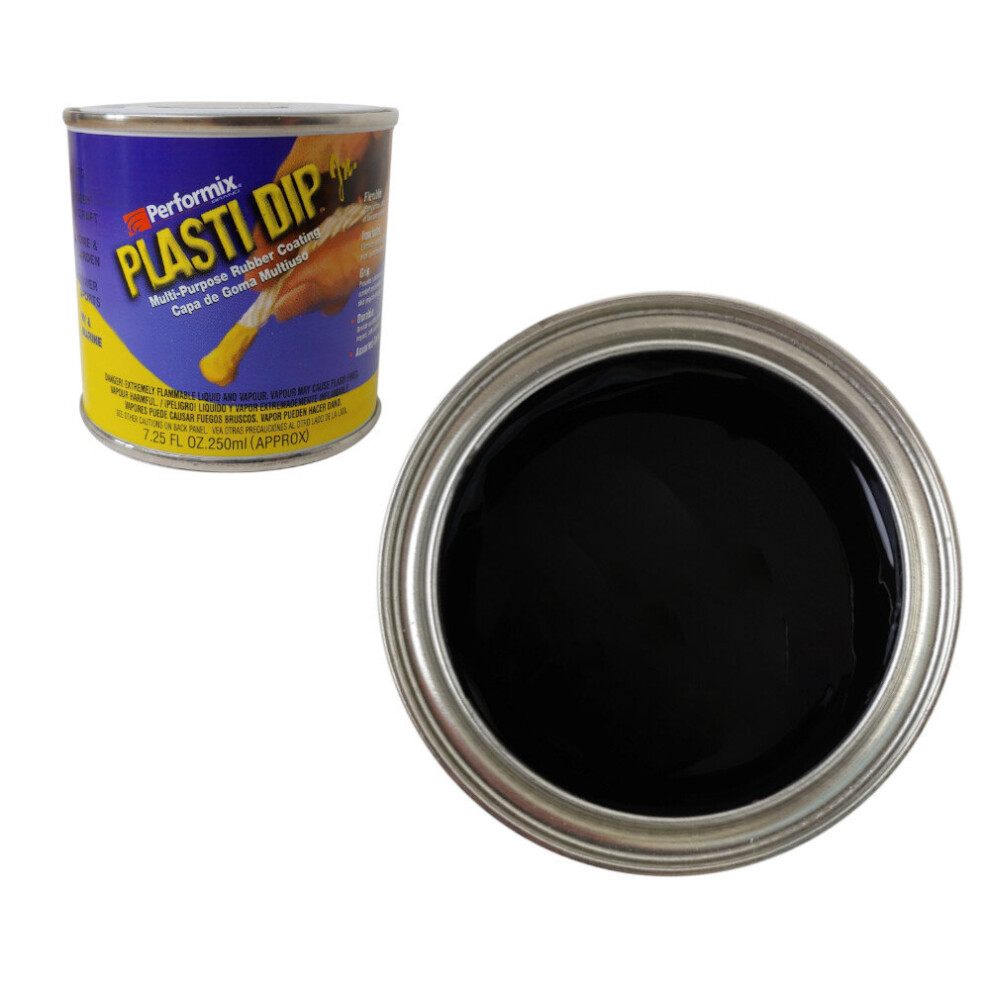 (Black) Plasti Dip Flexible Rubber Paint - Junior Can - 250ml