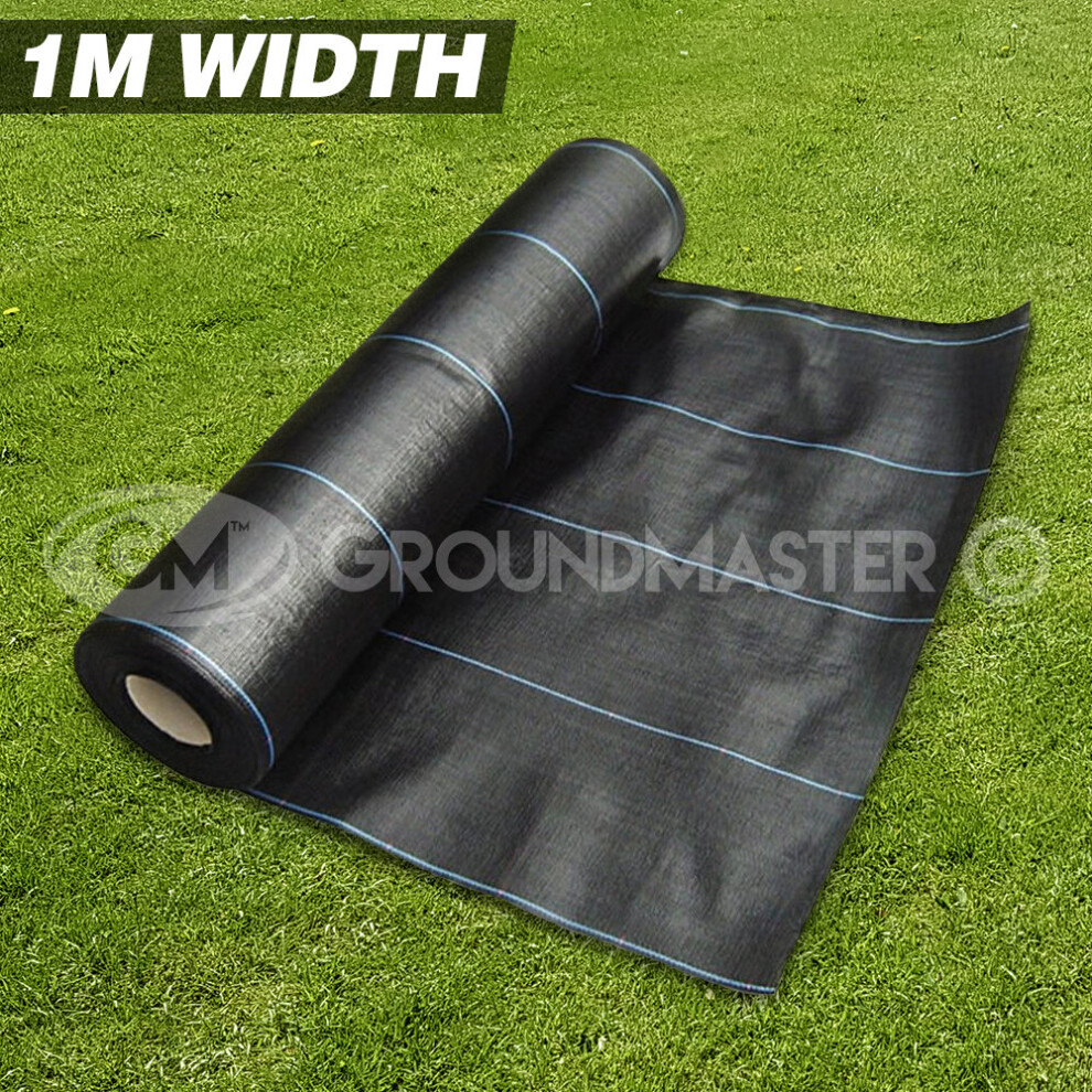 (1M x 5M) 1M Wide Groundmaster  Heavy Duty Weed Control Fabric Cover Membrane + Pegs