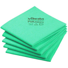 (Green) Vileda PVAmicro Streak-Free Cloths ~ 5 Cloths