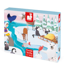 Janod Giant Tactile Puzzle "Life On The Ice" - Plush Soft Toy