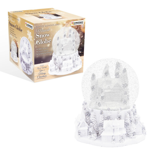The Christmas Workshop 70799 White Townscape Musical Snow Globe