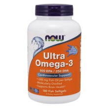 NOW Foods, Ultra Omega-3 Fischöl, 180 Fisch-Weichkapseln
